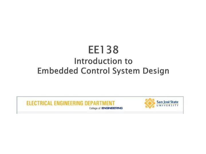 ee138 introduction to embedded control system design