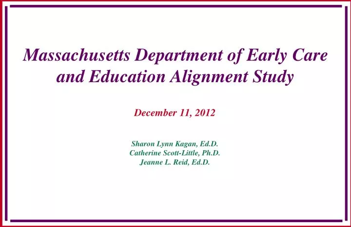 massachusetts department of early care and education alignment study