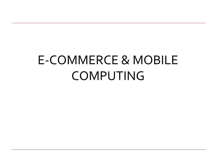 e commerce mobile computing