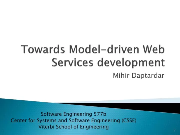 towards model driven web services development