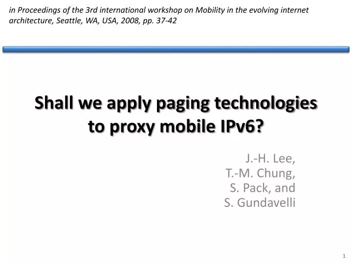 shall we apply paging technologies to proxy mobile ipv6