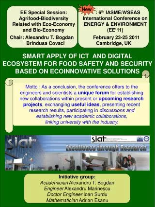 EE Special Session: Agrifood- Biodiversity Related with Eco-Economy and Bio-Economy