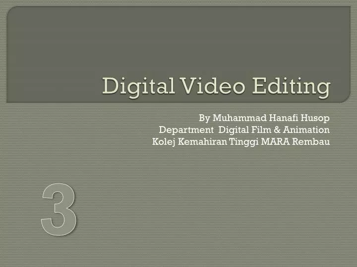digital video editing