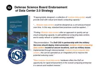 Defense Science Board Endorsement of Data Center 2.0 Strategy