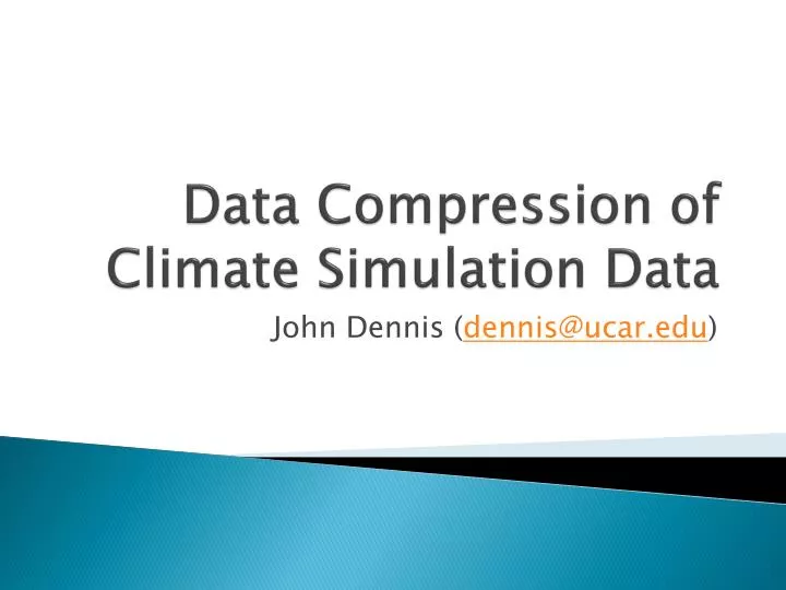 data compression of climate simulation data