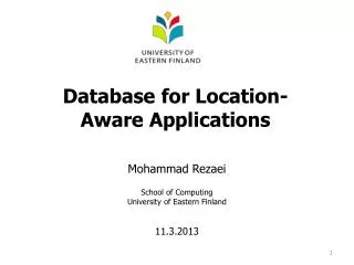 Database for Location -Aware Applications
