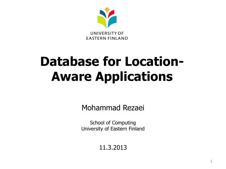 database for location aware applications