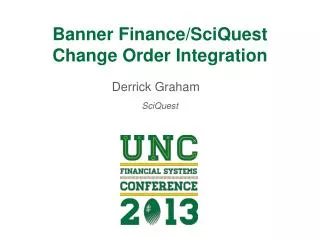 Banner Finance/SciQuest Change Order Integration