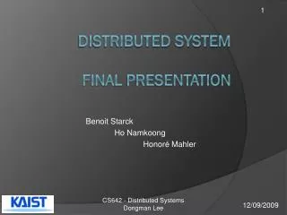 Distributed System Final presentation