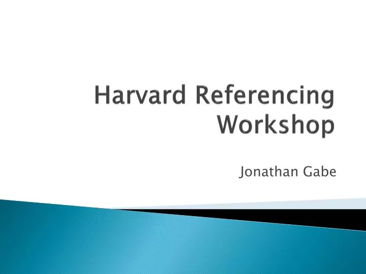 harvard referencing workshop