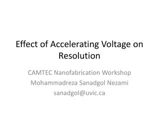 Effect of Accelerating Voltage on Resolution