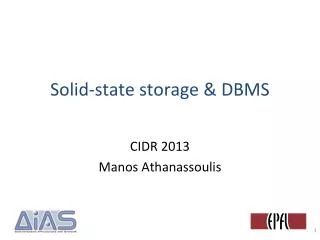 Solid-state storage &amp; DBMS