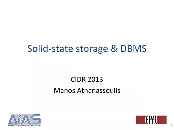 solid state storage dbms