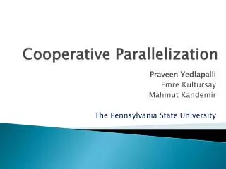 Cooperative Parallelization