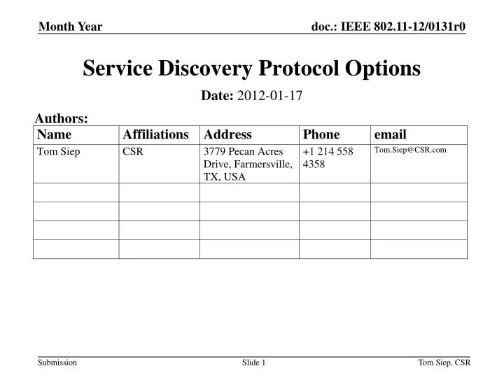 service discovery protocol options
