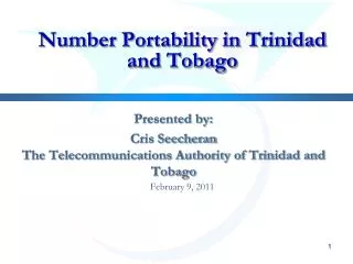 Number Portability in Trinidad and Tobago