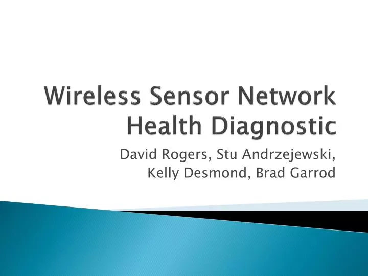wireless sensor network health diagnostic