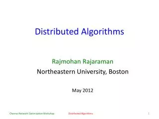 Distributed Algorithms