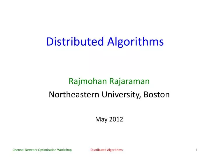 distributed algorithms