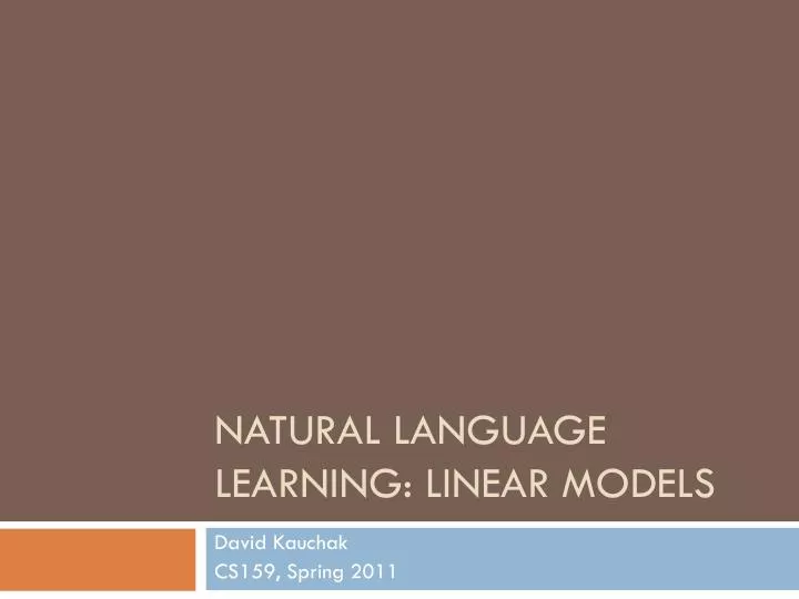natural language learning linear models