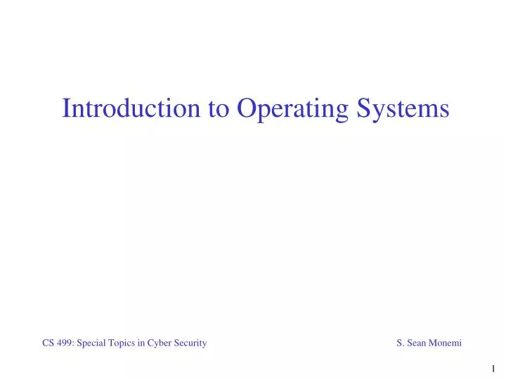 introduction to operating systems