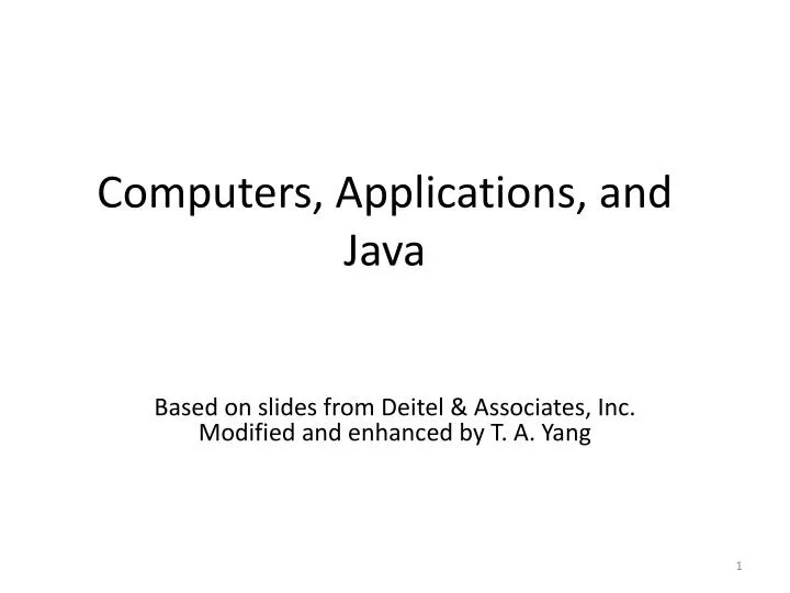 computers applications and java
