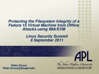 Linux Security Summit 8 September 2011