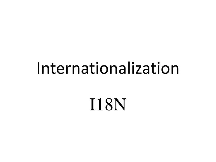 internationalization