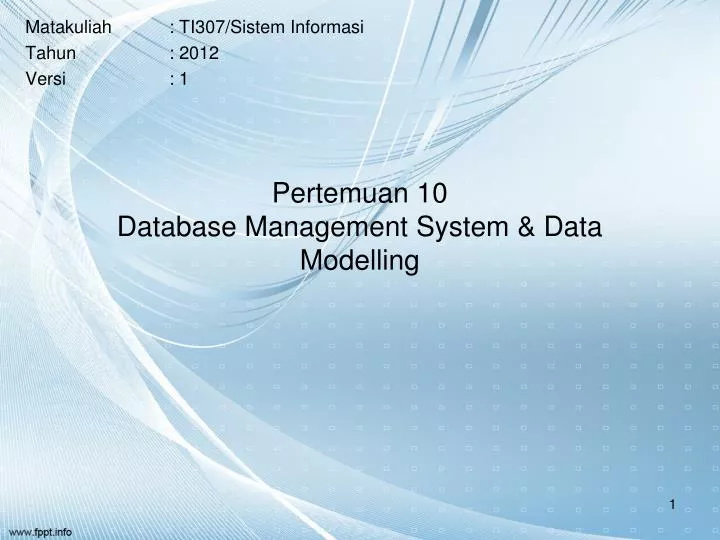 pertemuan 10 database management system data modelling