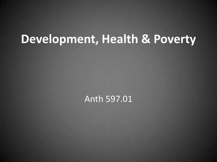 development health poverty