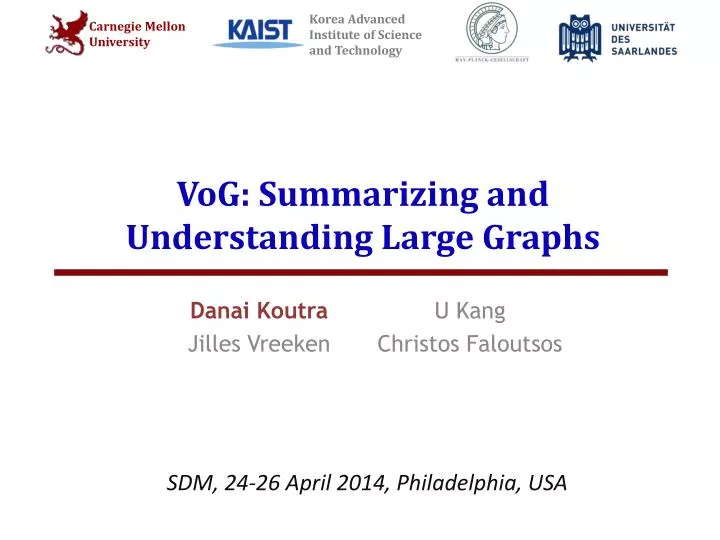 vog summarizing and understanding large graphs