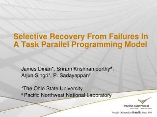 Selective Recovery From Failures In A Task Parallel Programming Model