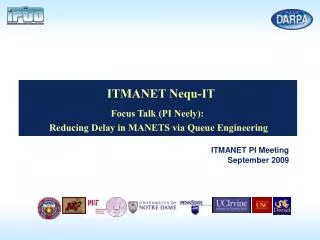 ITMANET PI Meeting September 2009