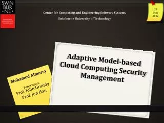 Adaptive Model-based Cloud Computing Security Management