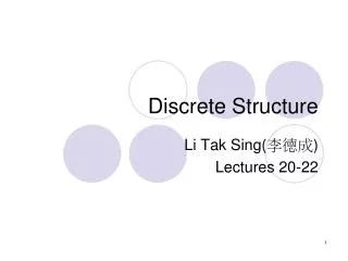 Discrete Structure