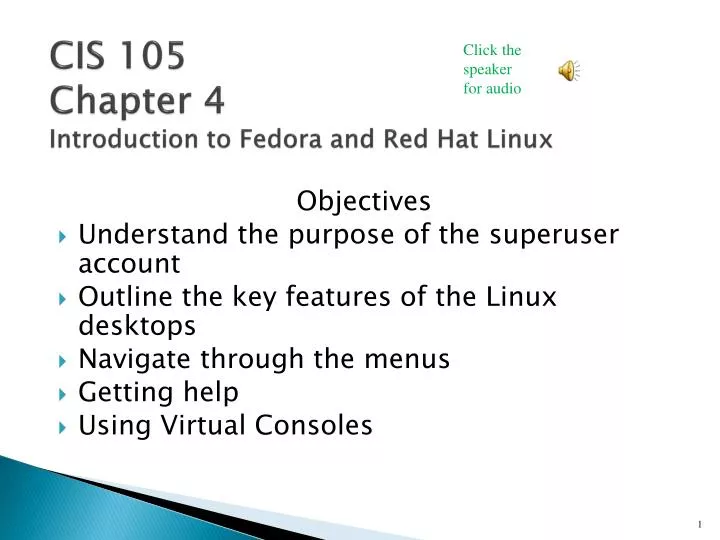 cis 105 chapter 4 introduction to fedora and red hat linux