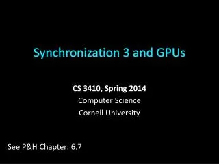 Synchronization 3 and GPUs