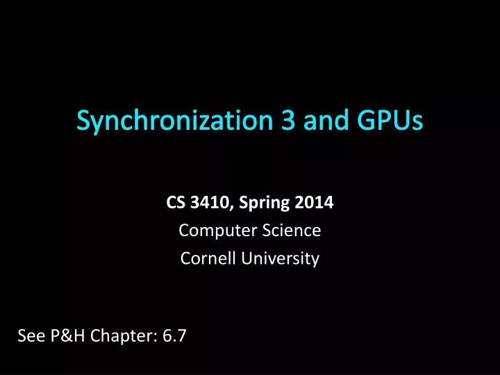 synchronization 3 and gpus