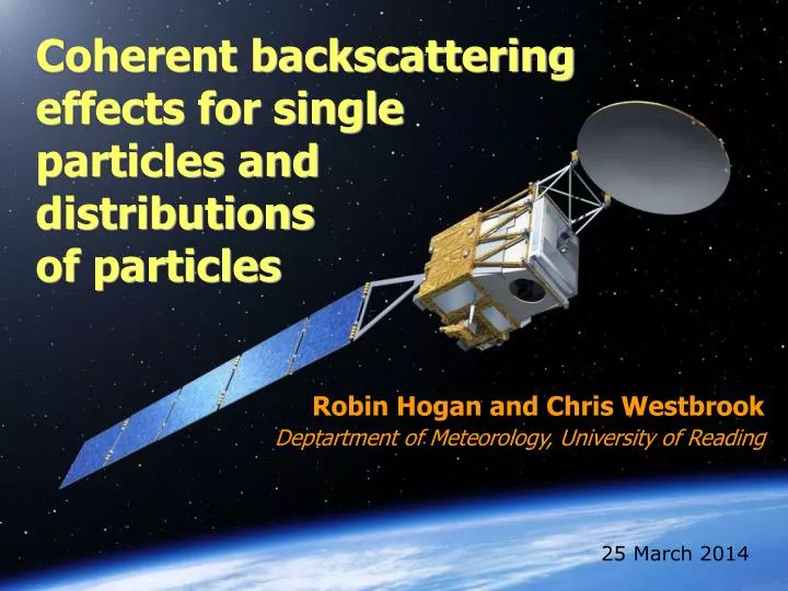coherent backscattering effects for single particles and distributions of particles