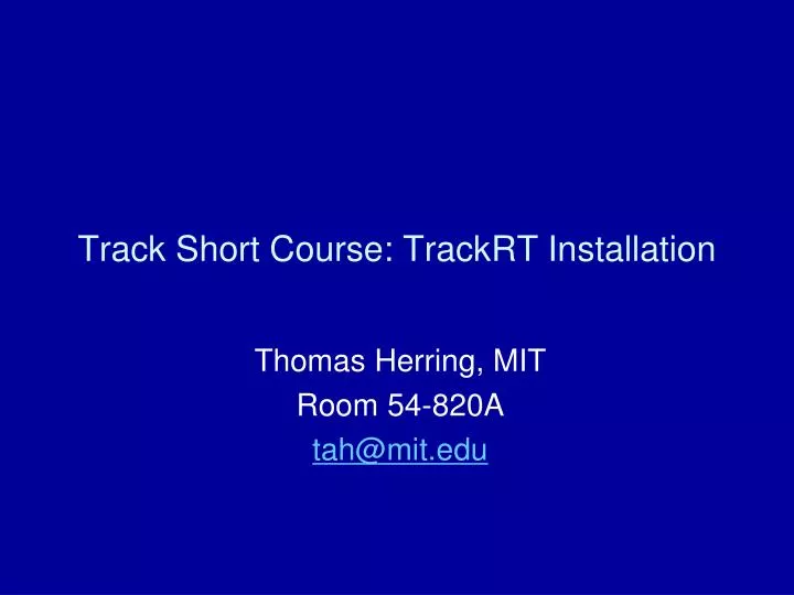 track short course trackrt installation