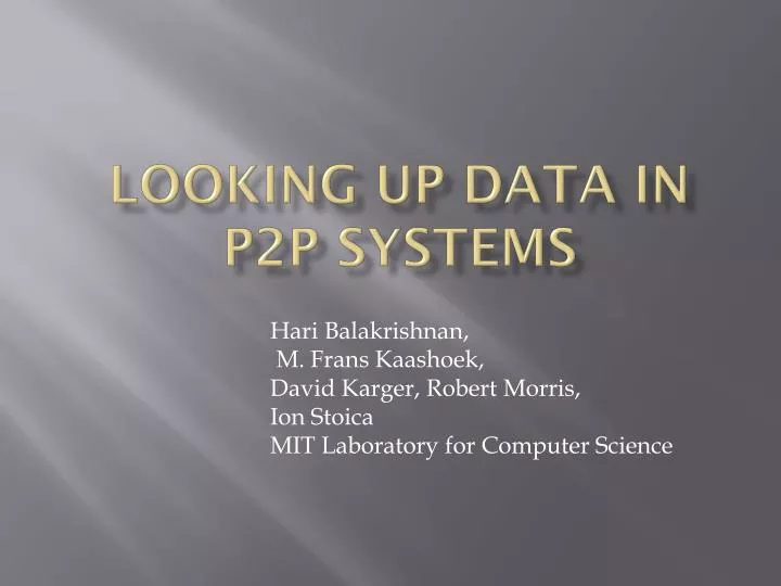 looking up data in p2p systems