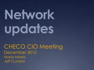 Network updates