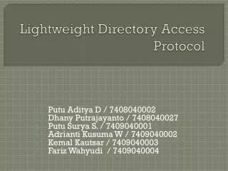 lightweight directory access protocol