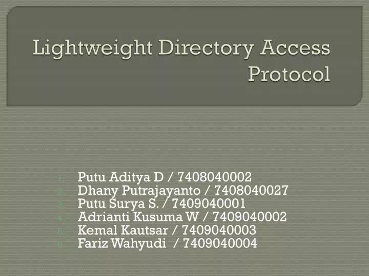lightweight directory access protocol