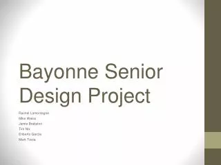Bayonne Senior Design Project