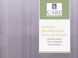 Android Development for Rural Health