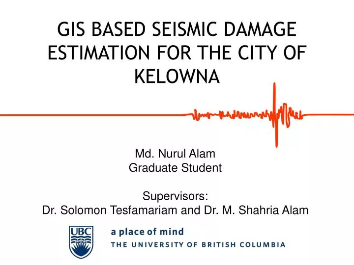 gis based seismic damage estimation for the city of kelowna