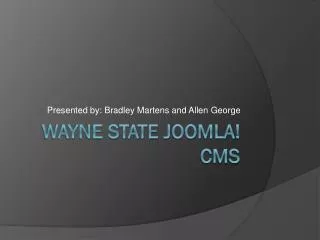 Wayne State Joomla ! CMS