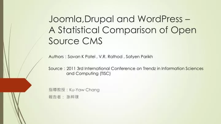joomla drupal and wordpress a statistical comparison of open source cms