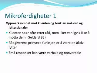 mikroferdigheter 1
